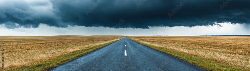 Sudden hailstorm on a quiet countryside road, severe weather, icy impact Sudden hailstorm on a quiet countryside road, severe weather, icy impact