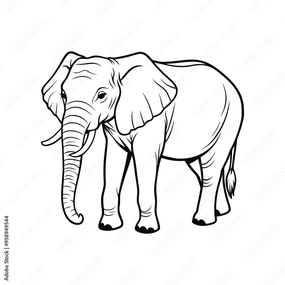 Fototapeta premium Elephant vector icon on white background. 