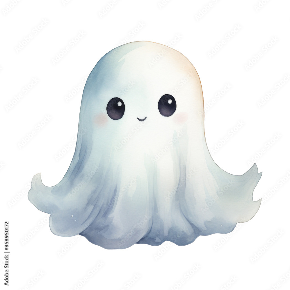 Cute Ghost Isolated on a Transparent Background