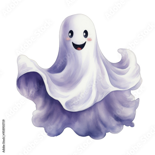 Cute Ghost Isolated on a Transparent Background