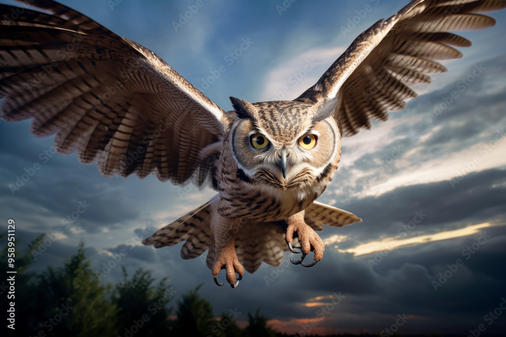 Fototapeta premium Owl Animal Bird In The Majestic Wilderness