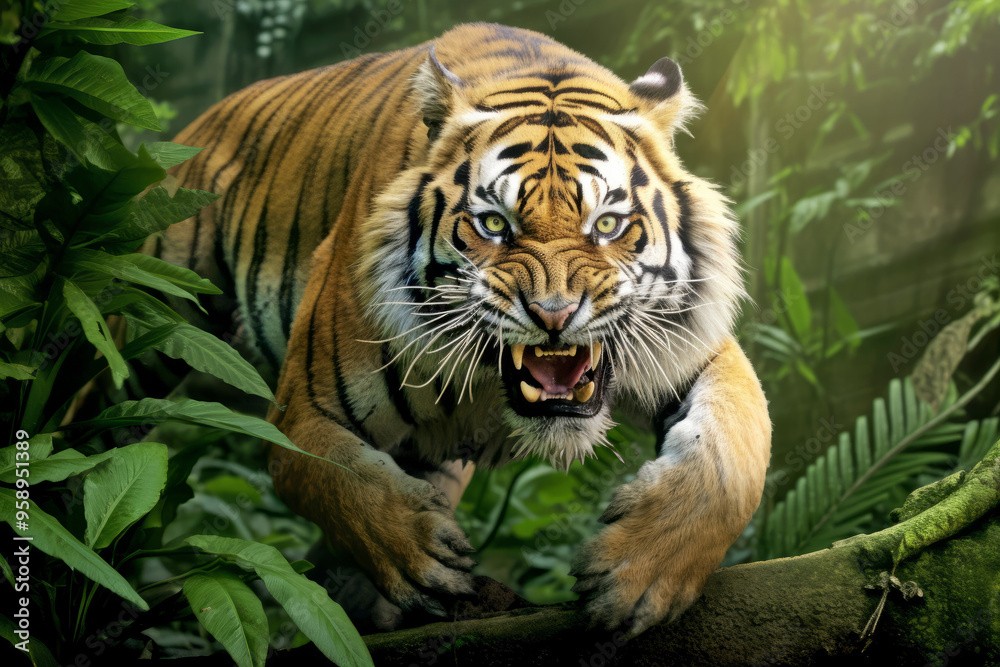 Fototapeta premium Tiger Animal Nature In The Majestic Wilderness