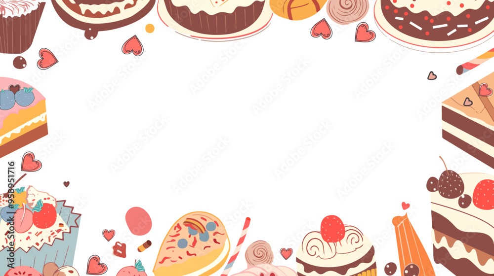 Different kind of cakes banner poster Different kind of cakes banner poster