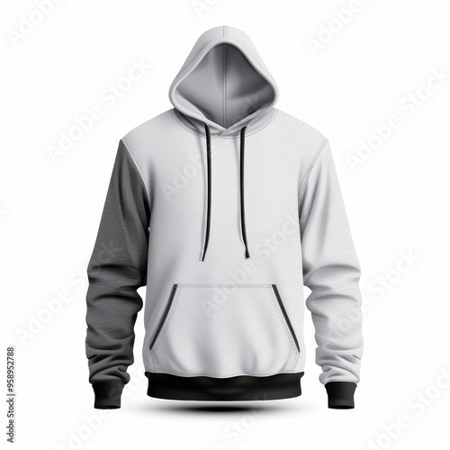 Casual hoodie, clothing element, detailed illustration, modern design, isolated on white background