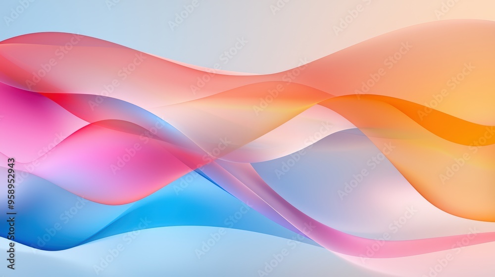 Smooth gradient waves of color creating an abstract 3D effect, as shapes shift and evolve seamlessly Smooth gradient waves of color creating an abstract 3D effect, as shapes shift and evolve seamlessly
