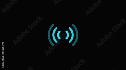 Animated of Wifi hotspot icon symbol signal. Wireless animation, alarm, broadcast, air, just drag and drop on your timeline concept.
