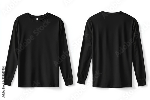 Black long sleeve tshirt mockup isolated created with Generative AI