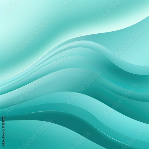 Teal pastel tint gradient background with wavy lines blank empty pattern with copy space for product design or text copyspace mock-up template for website