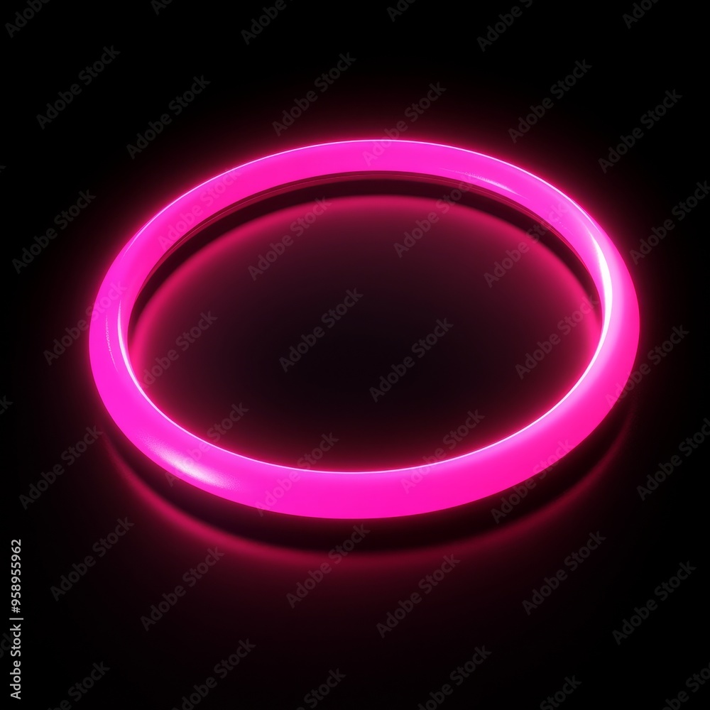 A glowing neon pink circle on a dark background, perfect for retro clubs and magical performances. It exudes captivating energy and features a futuristic design that captures attention