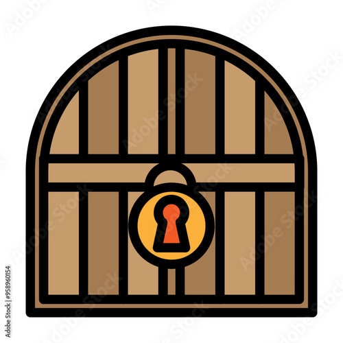 Door Lock Vector Filled Icon Design