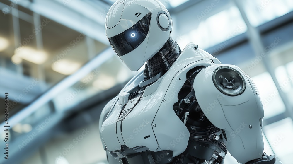 Robot mockup professional advertising poster 