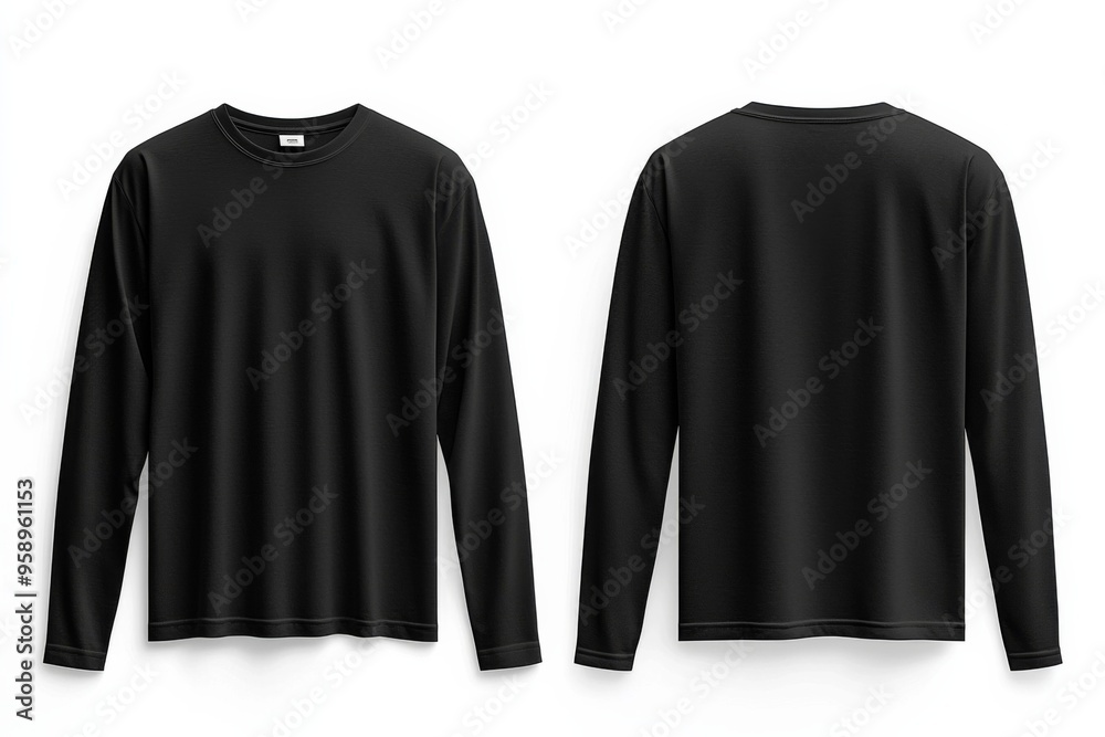 Black long sleeve tshirt mockup isolated created with Generative AI Black long sleeve tshirt mockup isolated created with Generative AI