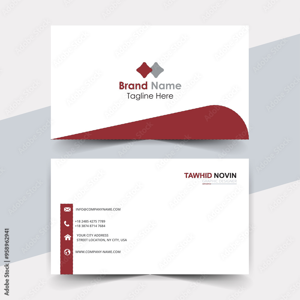 Fototapeta premium Modern clean & minimal professional business card template 