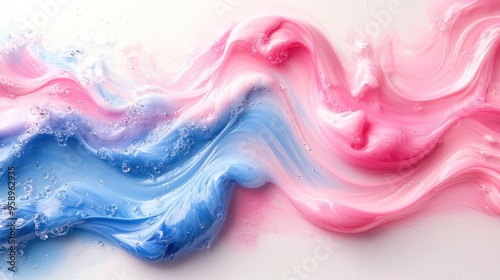 Abstract Swirls of Blue and Pink