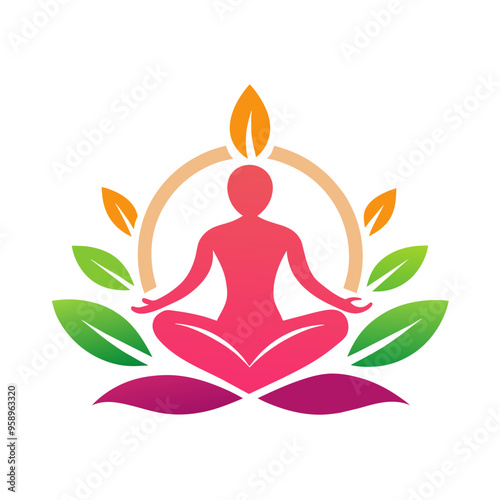  Logo for a yoga center simple clean creative logo vector art illustration