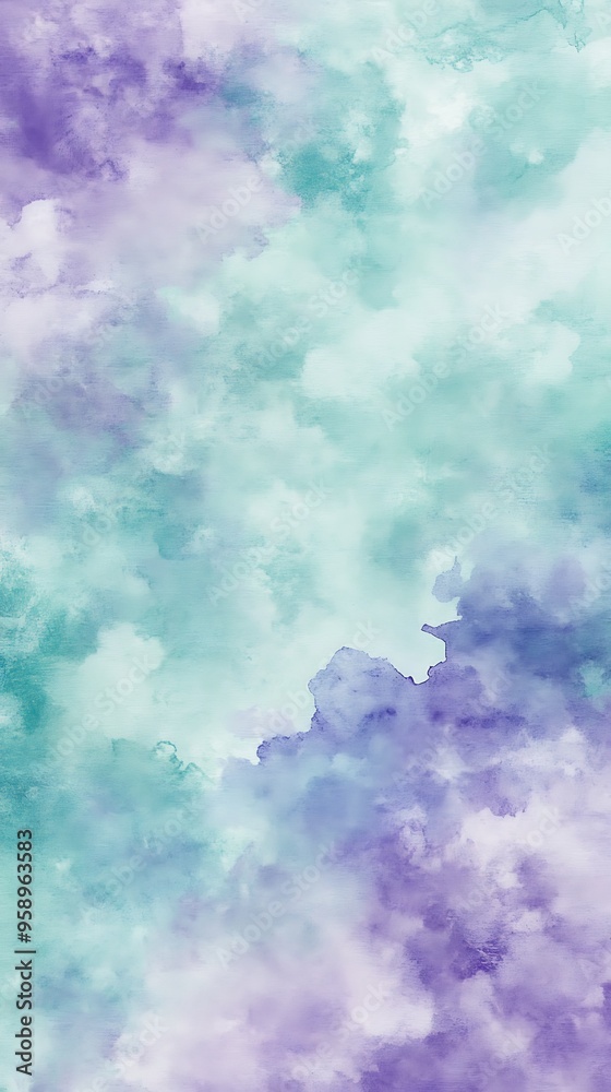 Tranquil Lavender and Mint Green Watercolor Wash Background for Creative Designs Tranquil Lavender and Mint Green Watercolor Wash Background for Creative Designs