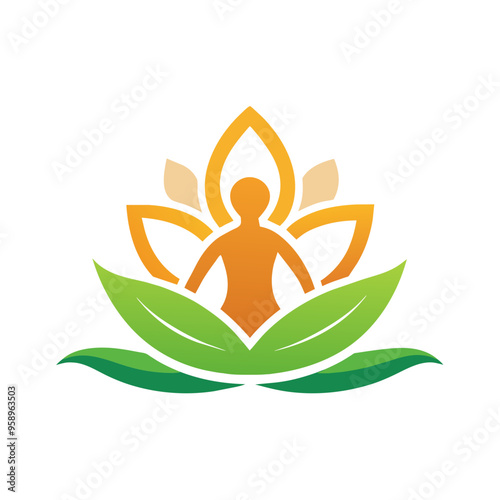  Logo for a yoga center simple clean creative logo vector art illustration