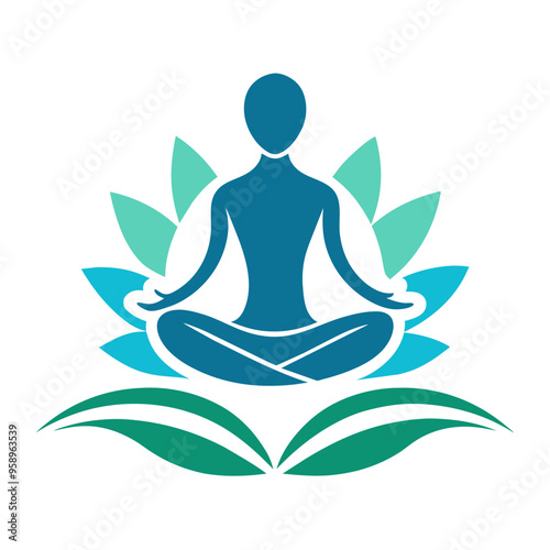  Logo for a yoga center simple clean creative logo vector art illustration