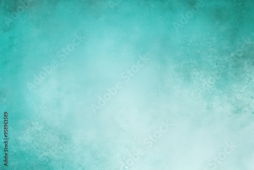 Teal white spray texture color gradient shine bright light and glow rough abstract retro vibe background template grainy noise grungy empty space with copy 