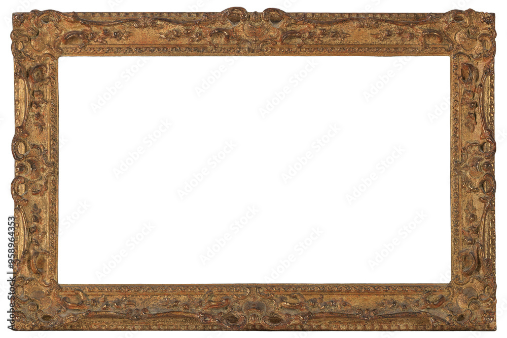 Fototapeta premium Old picture frame in PNG format on a transparent background. 