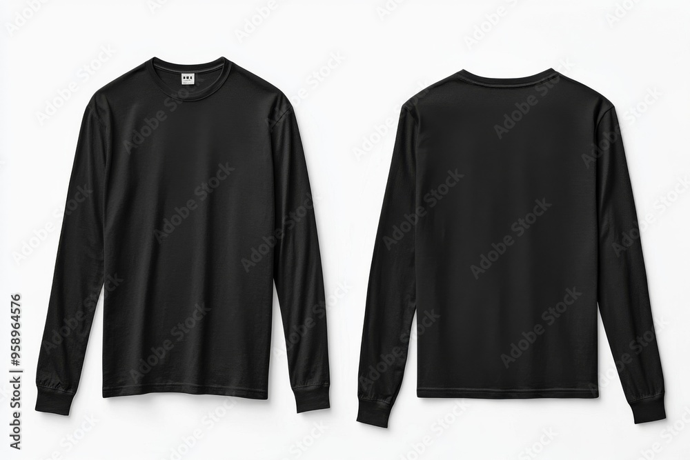Black long sleeve tshirt mockup isolated created with Generative AI Black long sleeve tshirt mockup isolated created with Generative AI