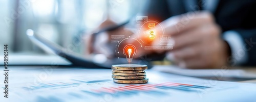 Business plan with a focus on fintech innovation, digital wallet and analytics, Fintech strategy, Modern financial technology planning