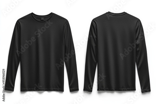 Black long sleeve tshirt mockup isolated created with Generative AI