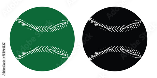 Baseball icon set. Green and black  baseball isolated on white background. Cricket ball sign for  designs sport icon. Abstract baseball vector image with soft ball. Vector illustration. eps 10
