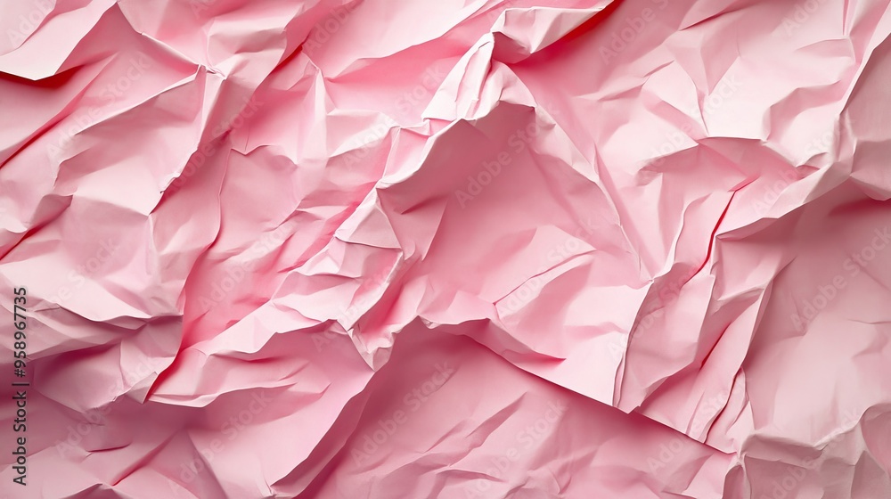 Textured 3D background with overlapping layers of pink crumpled paper, creating a soft yet edgy visual ideal for fashion and design. Textured 3D background with overlapping layers of pink crumpled paper, creating a soft yet edgy visual ideal for fashion and design.