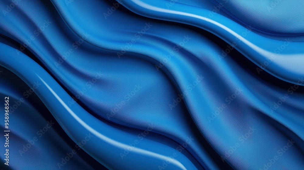 Obraz premium Smooth blue waves create a serene and calming abstract background perfect for various creative projects.
