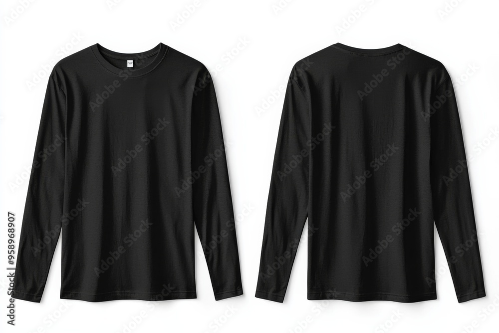Black long sleeve tshirt mockup isolated created with Generative AI Black long sleeve tshirt mockup isolated created with Generative AI
