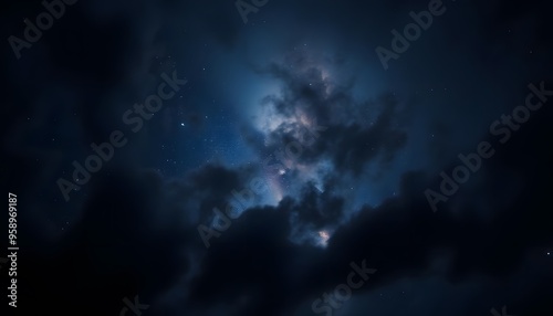 Wallpaper Mural Starry night sky with a vibrant nebula cutting through the clouds. Torontodigital.ca