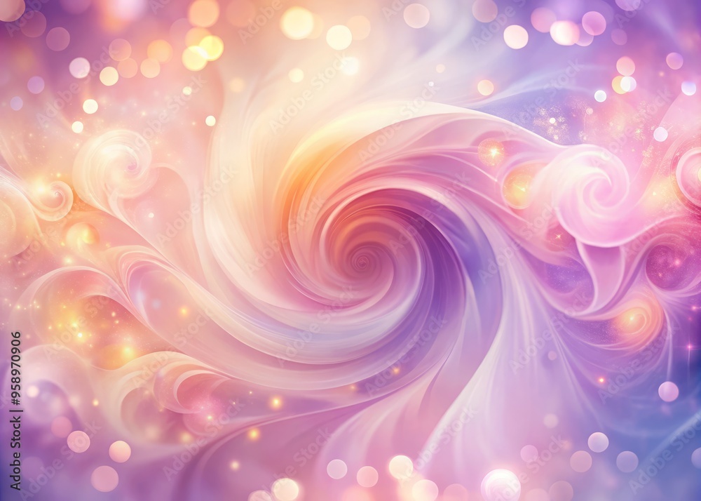 Φωτογραφία Softly glowing pastel hues of pink, peach, and lavender swirl together in a whim