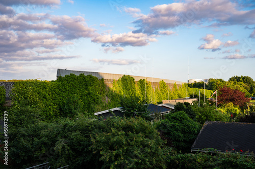 Photography Copenhagen, Denmark - High angle view over apartments and a green environment in