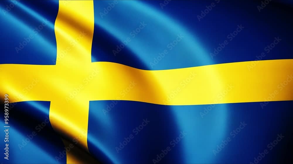 Swedish flag waving in the wind, symbolizing national pride, culture, and heritage. Ideal for projects focused on Sweden's identity, history, or political and international representation. Swedish flag waving in the wind, symbolizing national pride, culture, and heritage. Ideal for projects focused on Sweden's identity, history, or political and international representation.