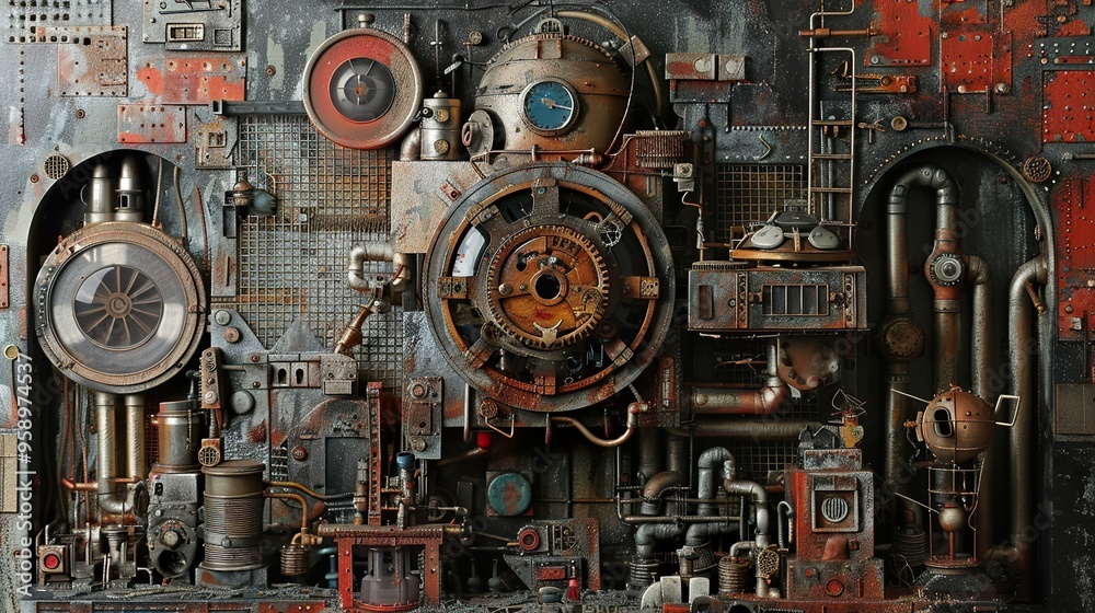 Steampunk Machine: A Rusty Industrial Art Steampunk Machine: A Rusty Industrial Art