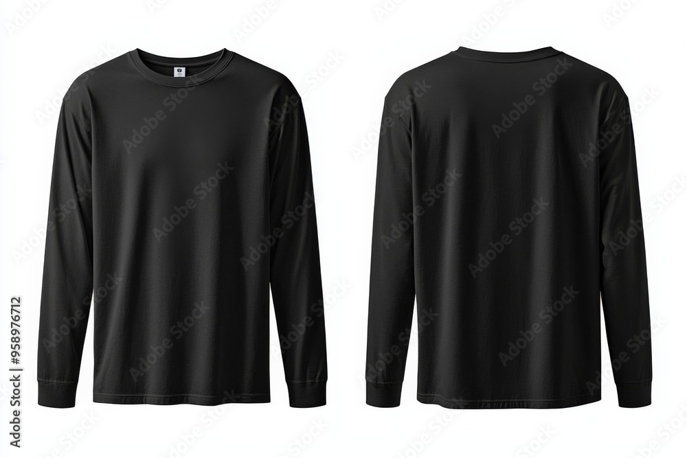 Black long sleeve tshirt mockup isolated created with Generative AI Black long sleeve tshirt mockup isolated created with Generative AI