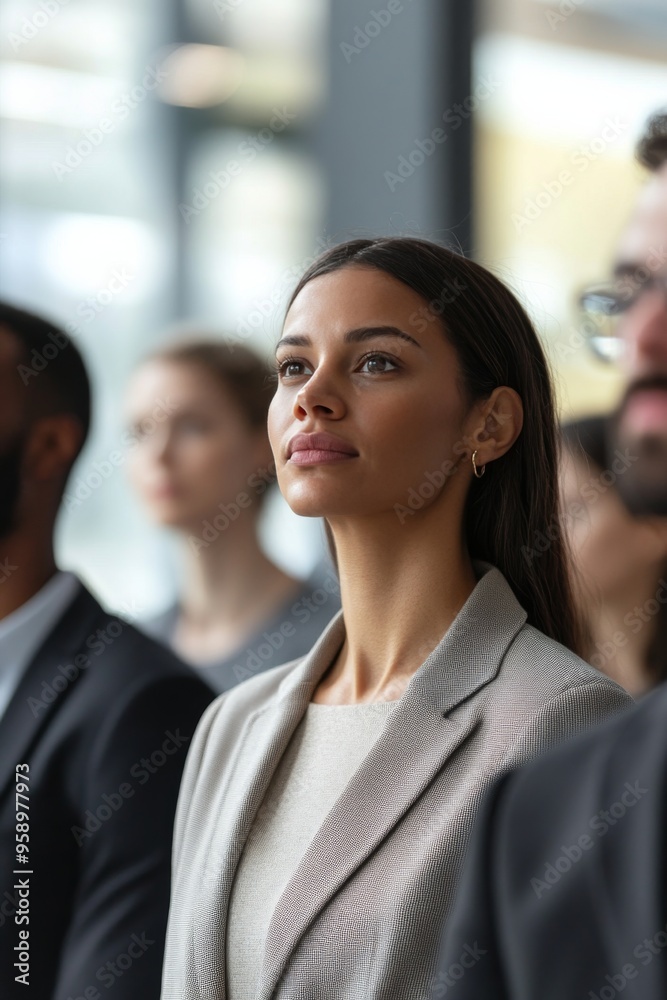 Confident Candidates Awaiting Opportunities inModern Lobby FilledAnticipation Confident Candidates Awaiting Opportunities inModern Lobby FilledAnticipation