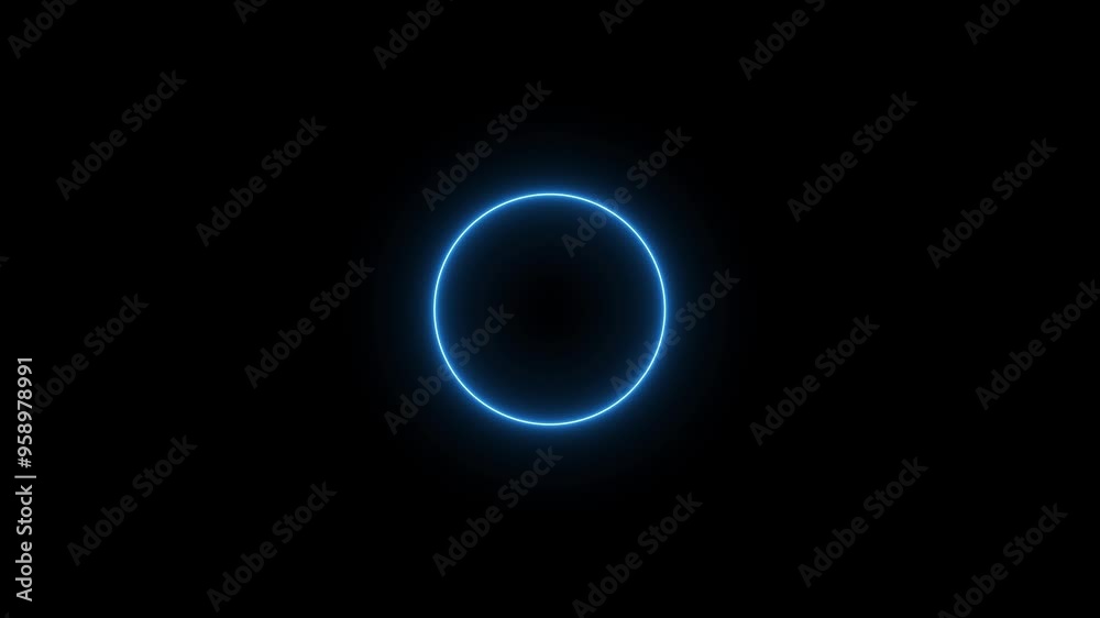 Blue Neon Radio Waves Animation Background. Blue Neon Radio Waves Animation Background.
