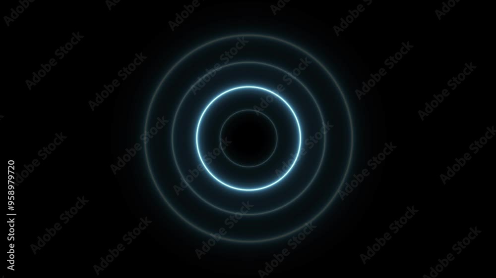 Blue Neon Radio Waves Animation Background. Blue Neon Radio Waves Animation Background.