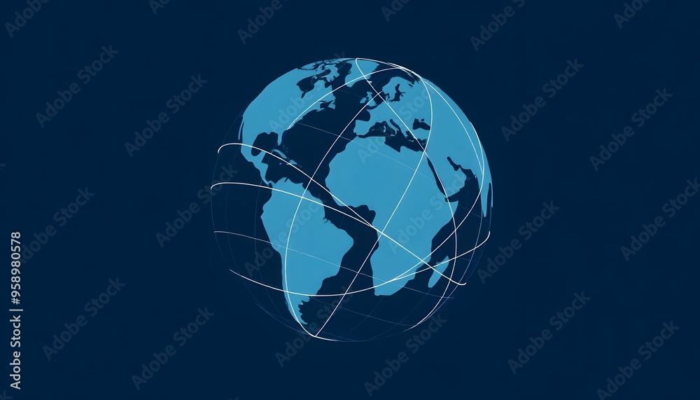 Fototapeta premium World map with globe Isolated on background. 