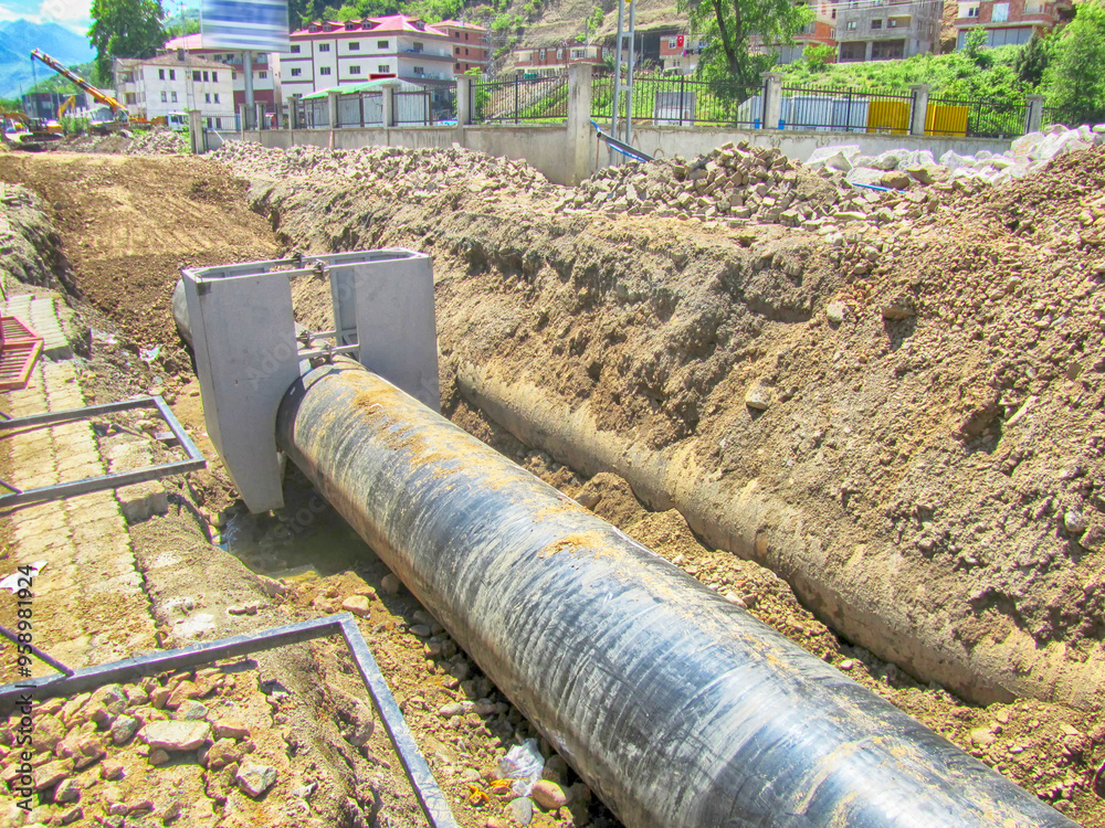 infrastructure water pipe laying construction infrastructure water pipe laying construction