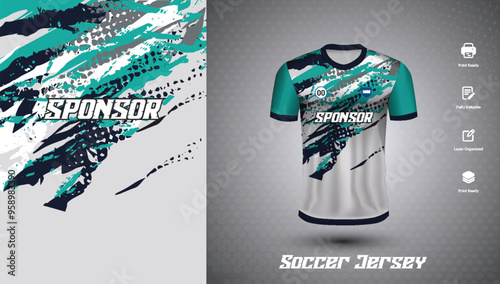 Soccer jersey design for sublimation or sports t-shirt design for cricket football
