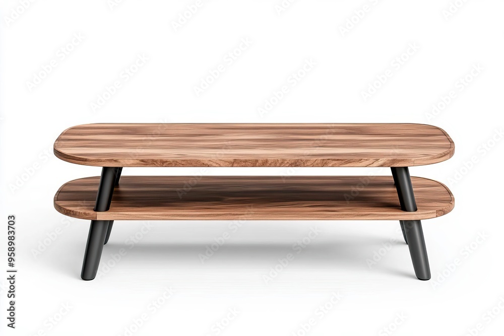 Modern wooden coffee table with sleek design and sturdy legs, perfect for contemporary living spaces and stylish interiors.