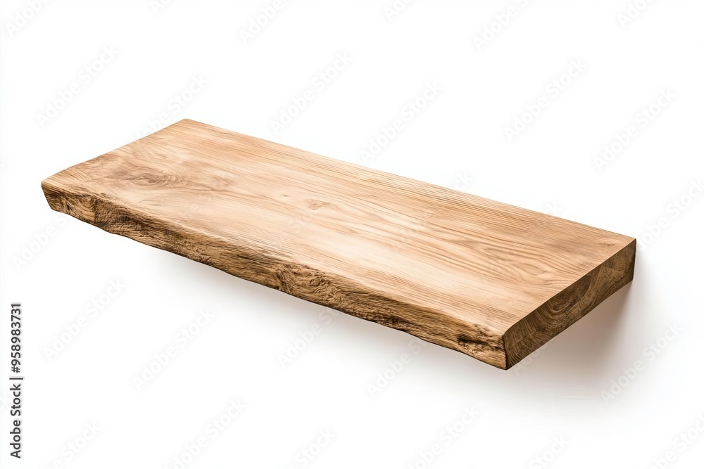 Natural wooden shelf with a smooth finish, ideal for home decor and organization in any living space or office. Natural wooden shelf with a smooth finish, ideal for home decor and organization in any living space or office.