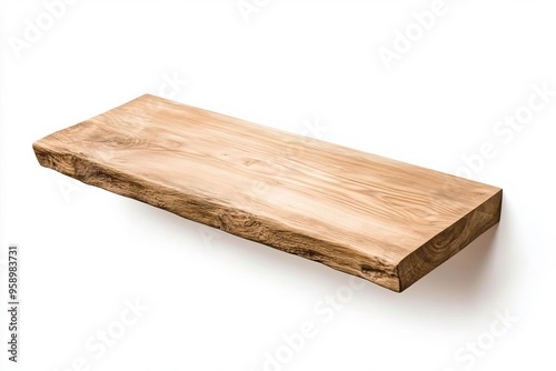 Natural wooden shelf with a smooth finish, ideal for home decor and organization in any living space or office.