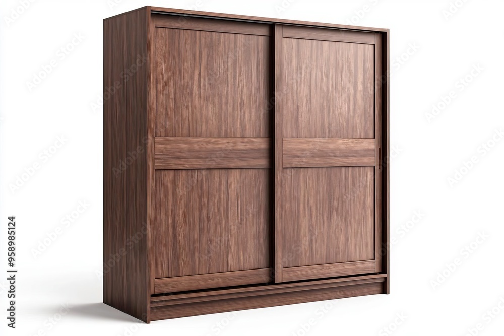 Stylish wooden wardrobe with sliding doors, perfect for modern home storage and organization. Stylish wooden wardrobe with sliding doors, perfect for modern home storage and organization.
