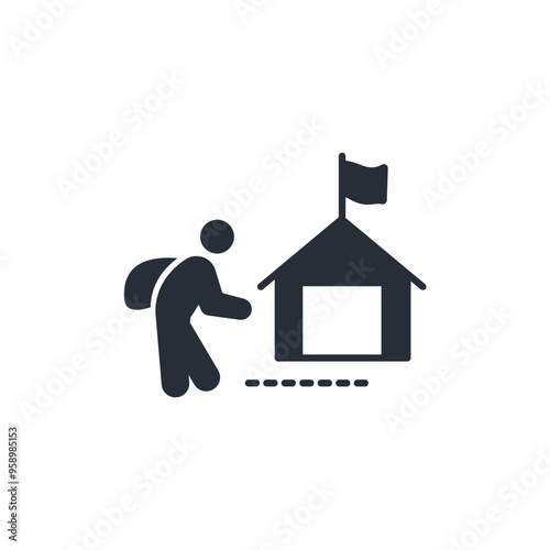 asylum icon. vector.Editable stroke.linear style sign for use web design,logo.Symbol illustration.