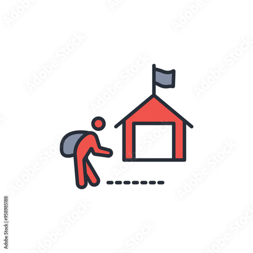asylum icon. vector.Editable stroke.linear style sign for use web design,logo.Symbol illustration.