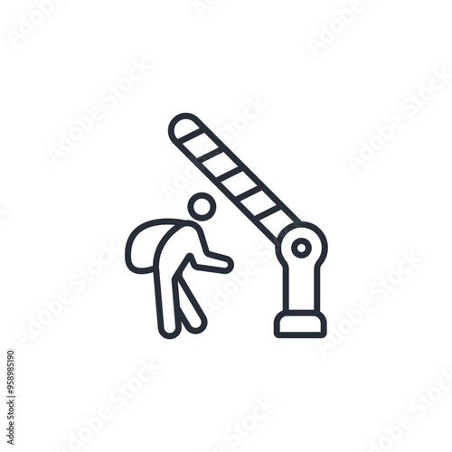 border crossing icon. vector.Editable stroke.linear style sign for use web design,logo.Symbol illustration.